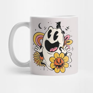 Retro Halloween Ghost Cartoon Mug